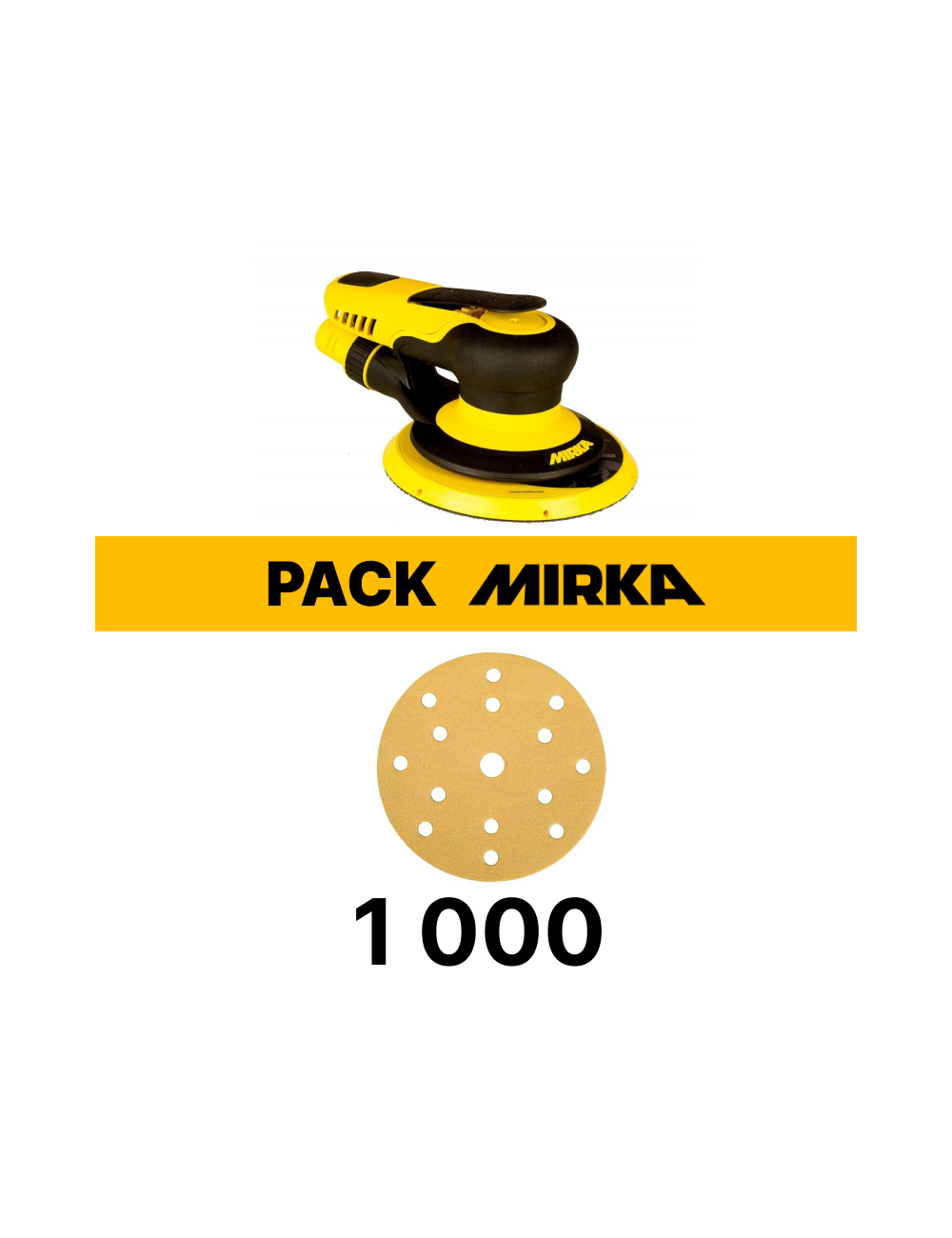 Ponceuse orbitale MIRKA + 1000 Disques abrasifs GOLD