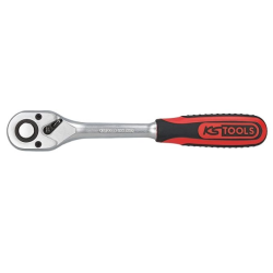 KS TOOLS - Cliquet Réversible 1/4" 72 Dents | Chrome Vanadium | Poignée Bi-matière | Qualité Professionnelle