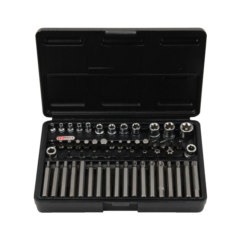 "Coffret TORX® percé, 1/4"" - 3/8"" - 1/2"" - E4 à E20 - T20 à T60 - "Coffret TORX® percé, 1/4"" - 3/8"" - 1/2"" - E4 à E20 - T20 à T60 -