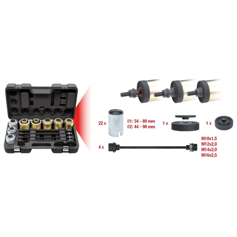 Coffret Démontage Tête Amortisseur 50 Pièces - Kit Outils Complet Pour Suspension Voiture