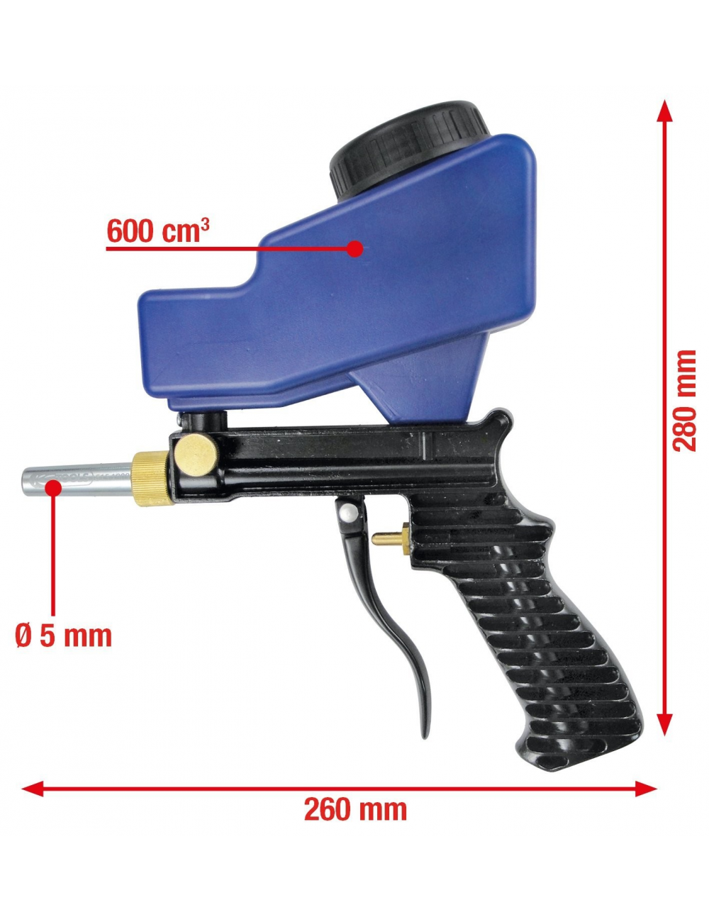 Pistolet de sablage pneumatique 1/4 90PSI pistolet sablage,pistolet de  sablage à air comprimé avec