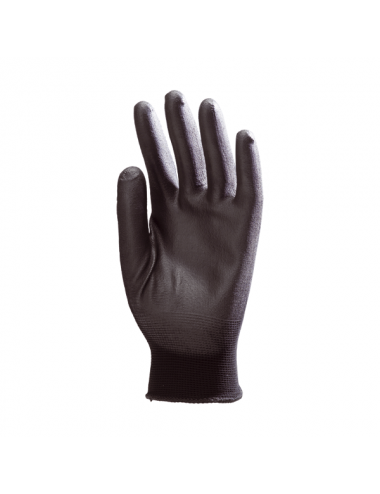 Gants polyamide noir, paume enduite PU noir T.9