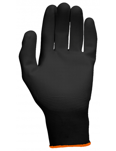 Gants de protection microfibres noirs, T.8, 12 paires