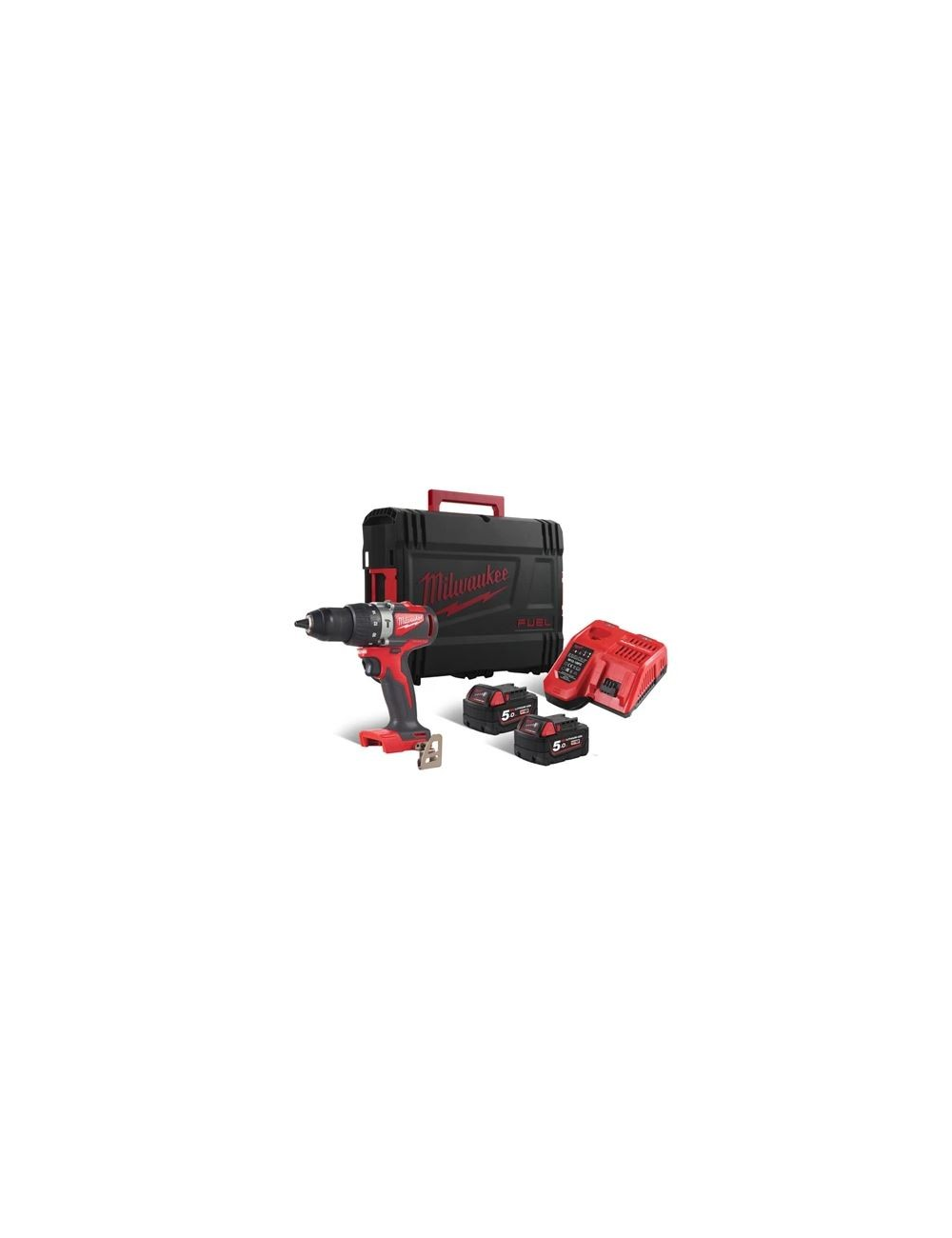 Perceuse MILWAUKEE à percussion 18V, 5,0Ah, 85 Nm,Coffret, 2 Bat. Red+ Chargeur