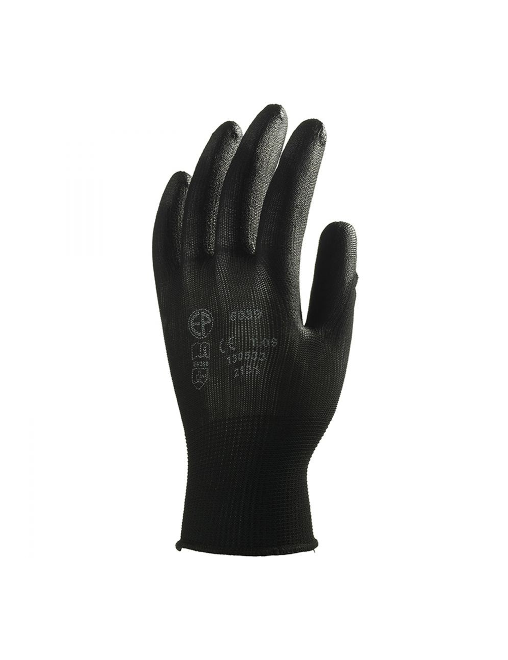 Gants  de protection polyamide noir, paume enduite PU noir T.8 