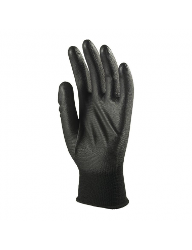 Gants  de protection polyamide noir, paume enduite PU noir T.8 