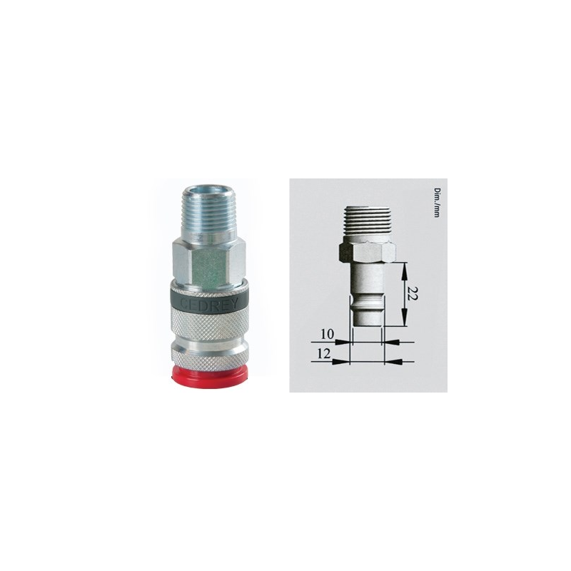 Coupleur fileté mâle 1/4" Coupleur fileté mâle 1/4"