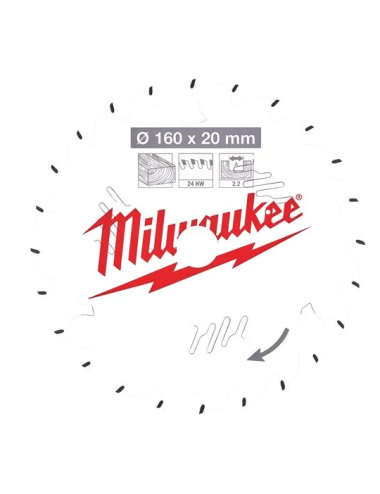 Milwaukee lame de scie circulaire 160x20x2.2