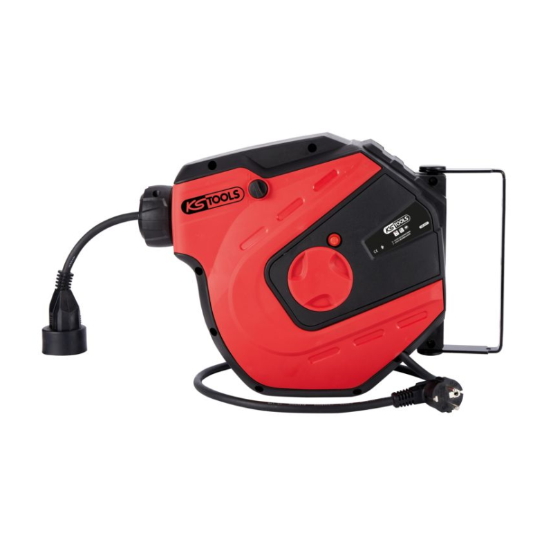 I-Watts Pro Enrouleur Électrique Automatique 20 M – Mural 180° Avec Disjoncteur Thermique IP44 – Câble HO7 3x1.5 Mm²